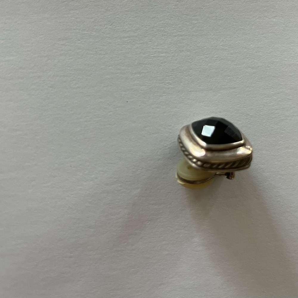 Sterling silver and black onyx single earrings